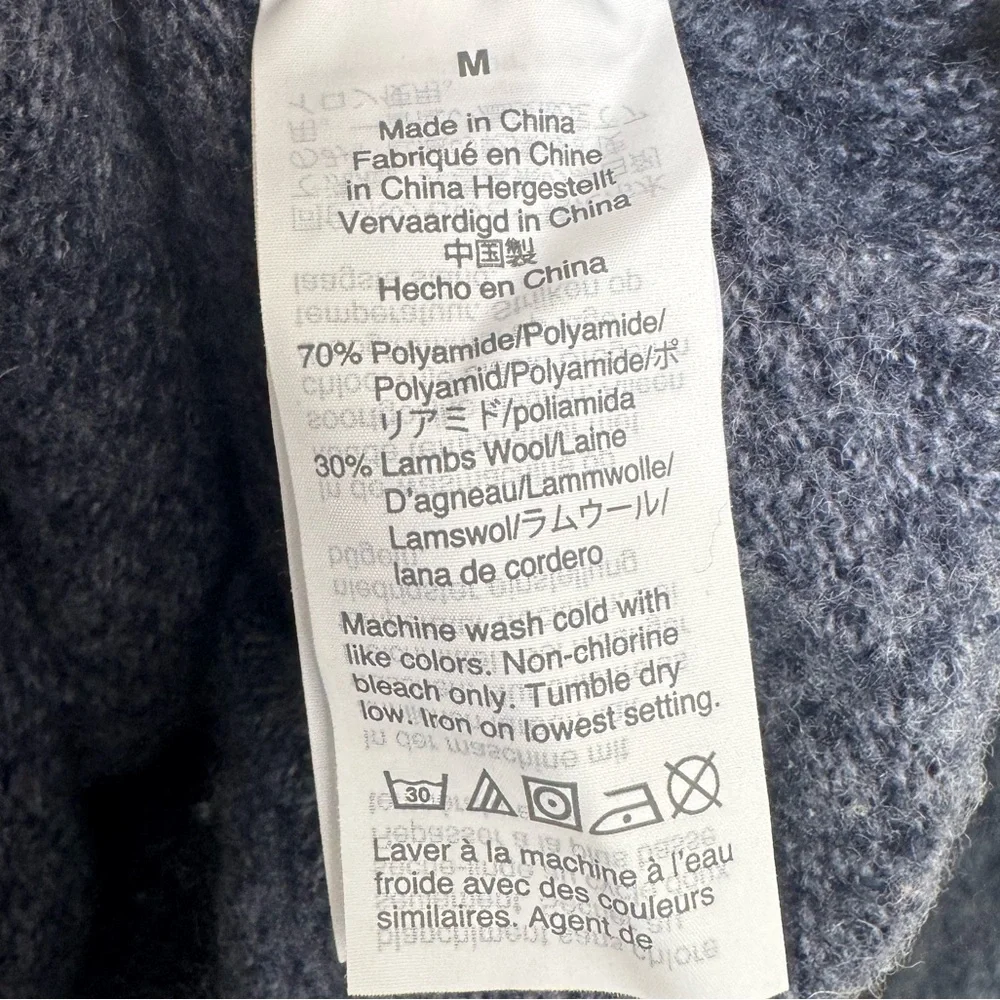 J. Crew Men's Lambswool Blend Sweater M Marled Blue Crewneck Classic Winter Knit